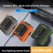 Portable 10,000mAh Power Bank: 3-in-1 Fan, Torch & LED Light